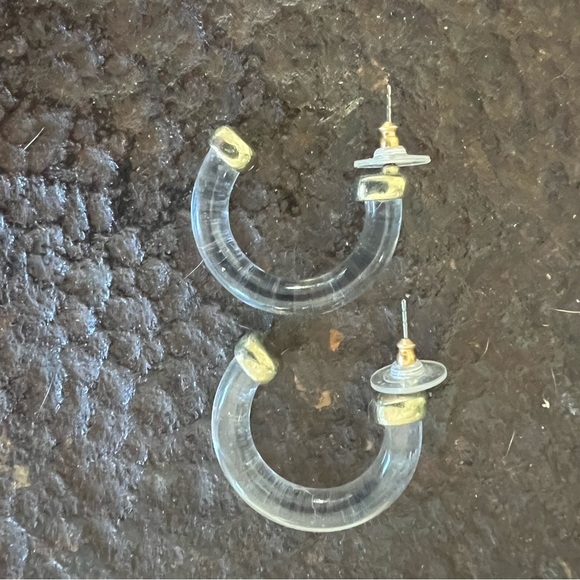 Lucite Acrylic Hoop Earrings - Picture 8 of 10